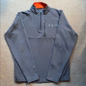 Under Armour grey and orange quarter zip